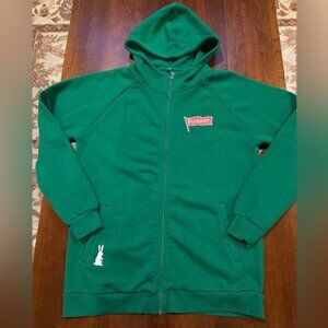 Molson Pilsner Hoodie in Forest Green Full Zip Fleece Mens Size L